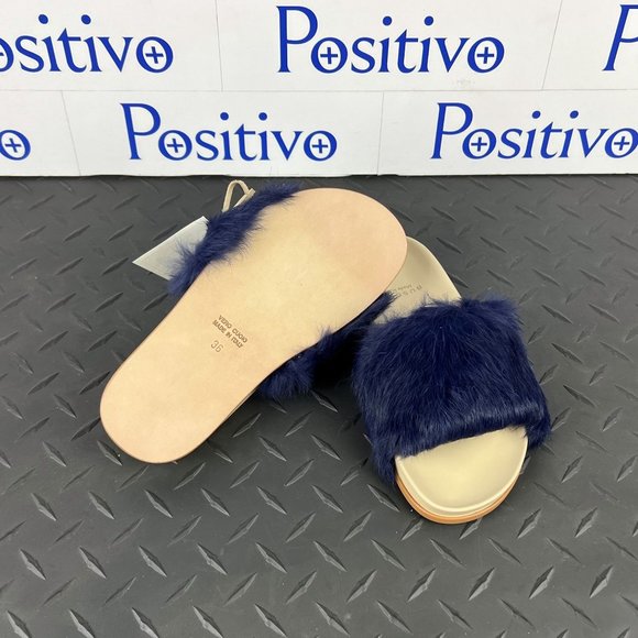 Buscemi Slide Fur Clot Purple Leather Slippers US 8 EU 38 - Picture 5 of 5